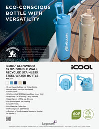KW3511 iCOOL® Glenwood 35 oz. Double Wall, Recycled Stainless Steel Water Bottle
